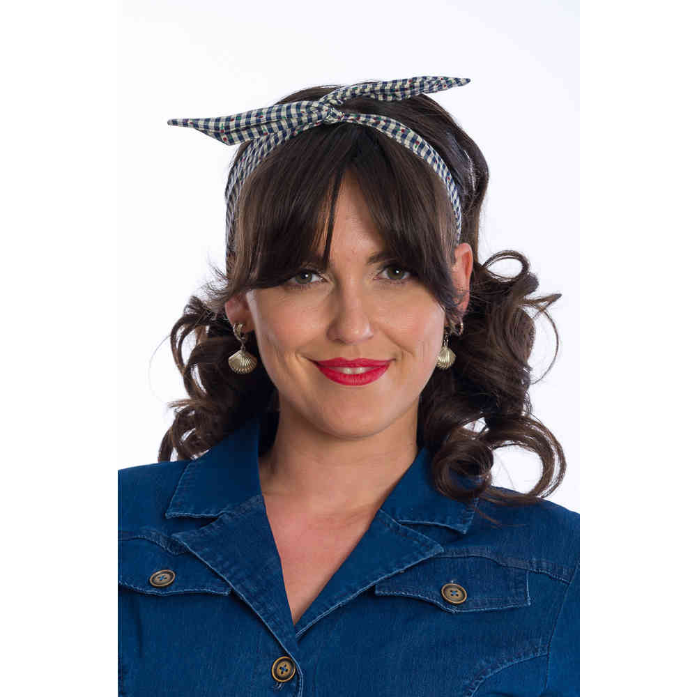 Banned - Picnic Gingham Bandeau - Bleu foncé